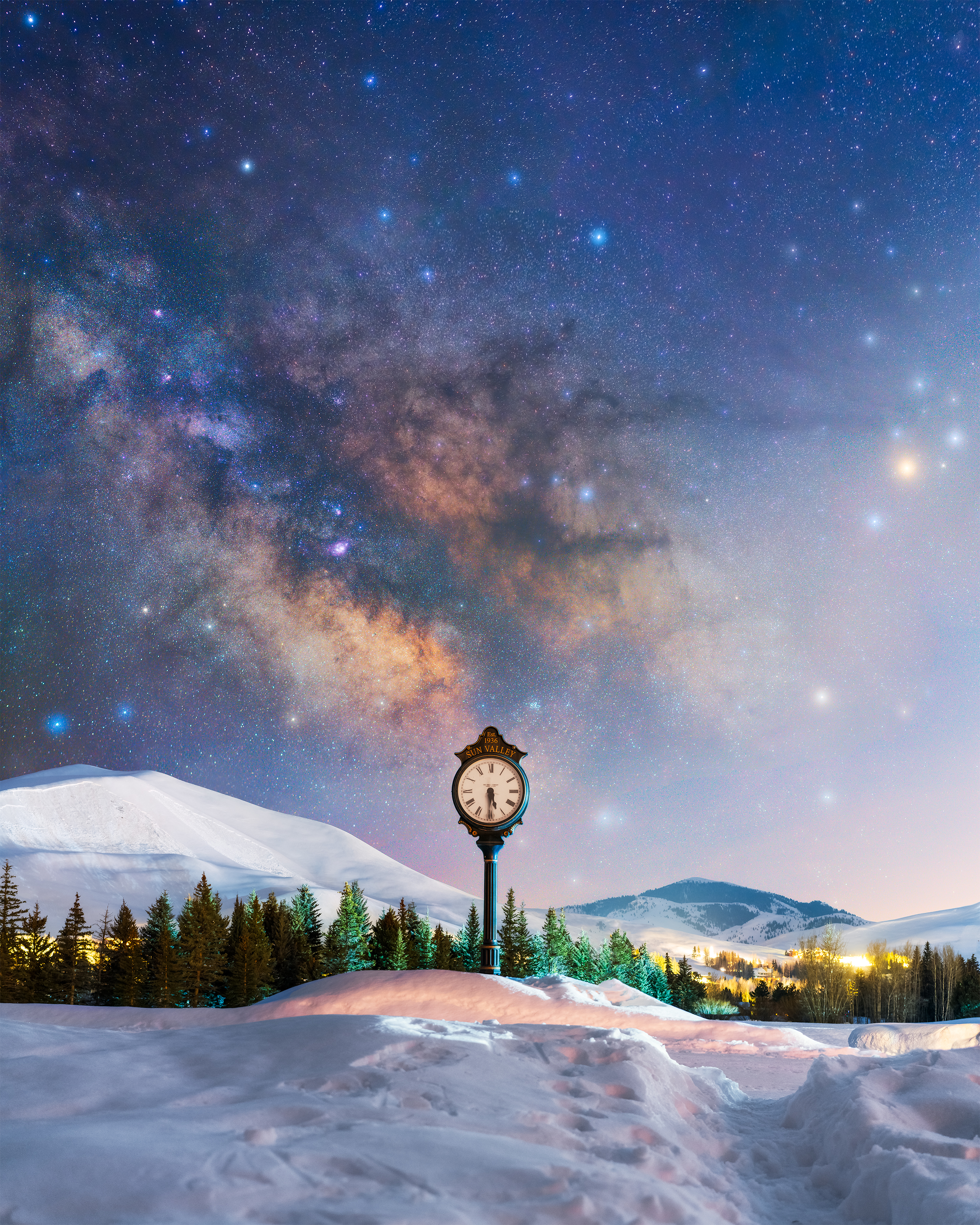 Sun Valley Clock — First Milky Way, End of Winter
